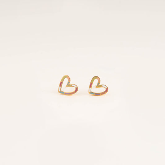 Rainbow Heart Earrings