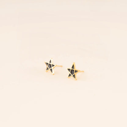 Black Star Earrings