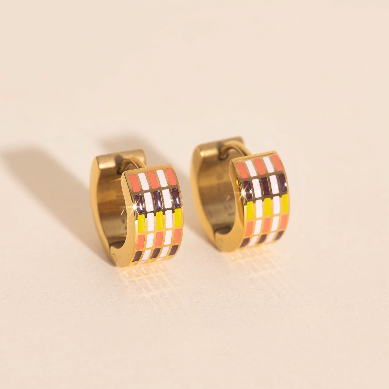 Stitched Super Chunky Huggie Hoop Earrings