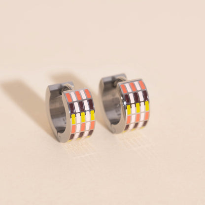 Stitched Super Chunky Huggie Hoop Earrings