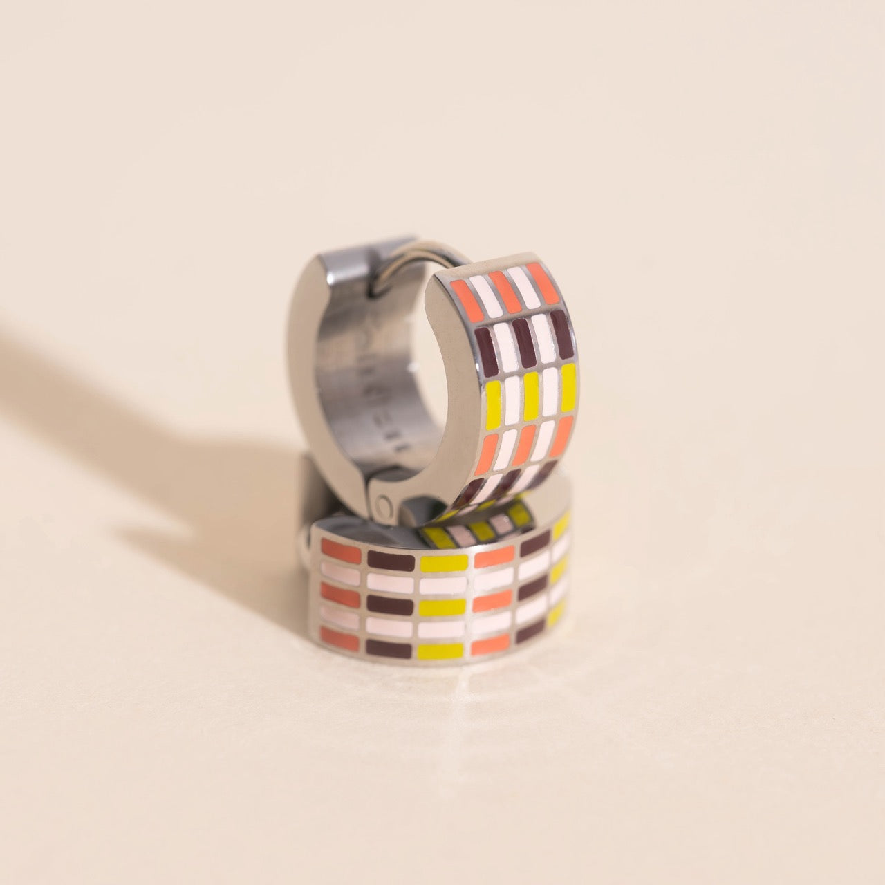 Stitched Super Chunky Huggie Hoop Earrings