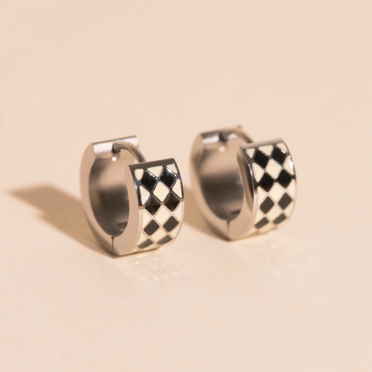 Argyle Super Chunky Huggie Hoop Earrings