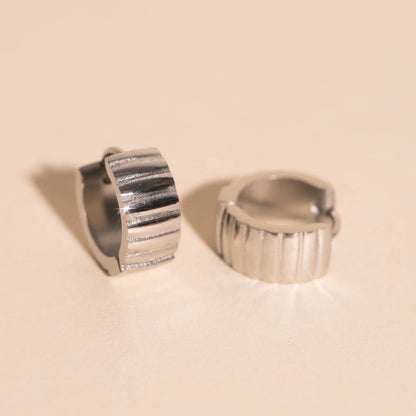 Scalloped Super Chunky Huggie Hoop Earrings