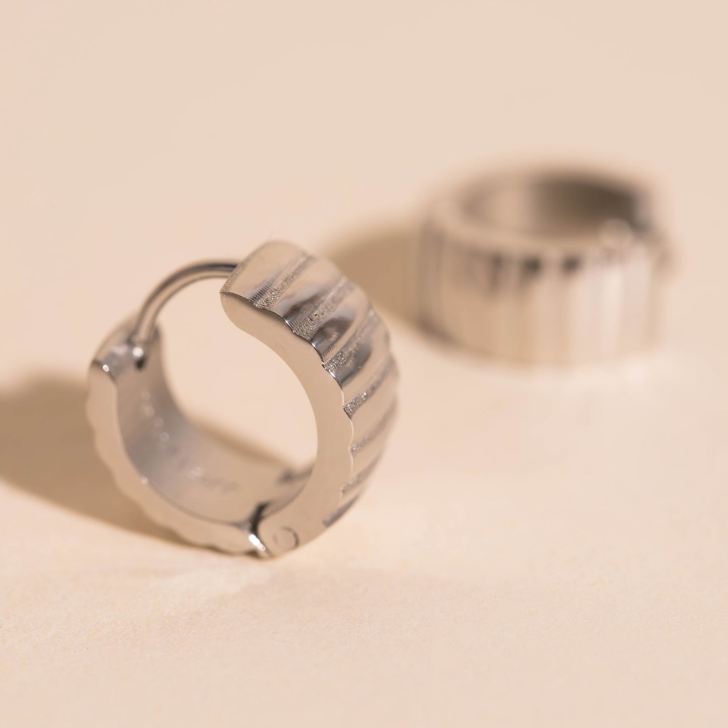 Scalloped Super Chunky Huggie Hoop Earrings