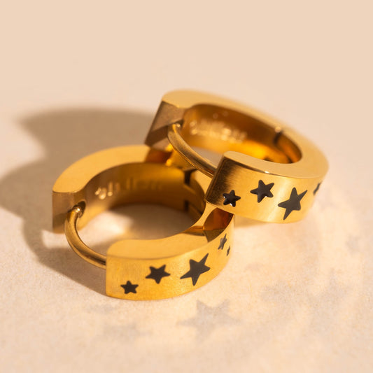 Star Chunky Huggie Hoop Earrings