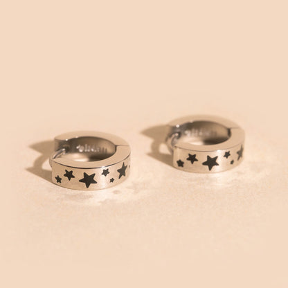 Star Chunky Huggie Hoop Earrings