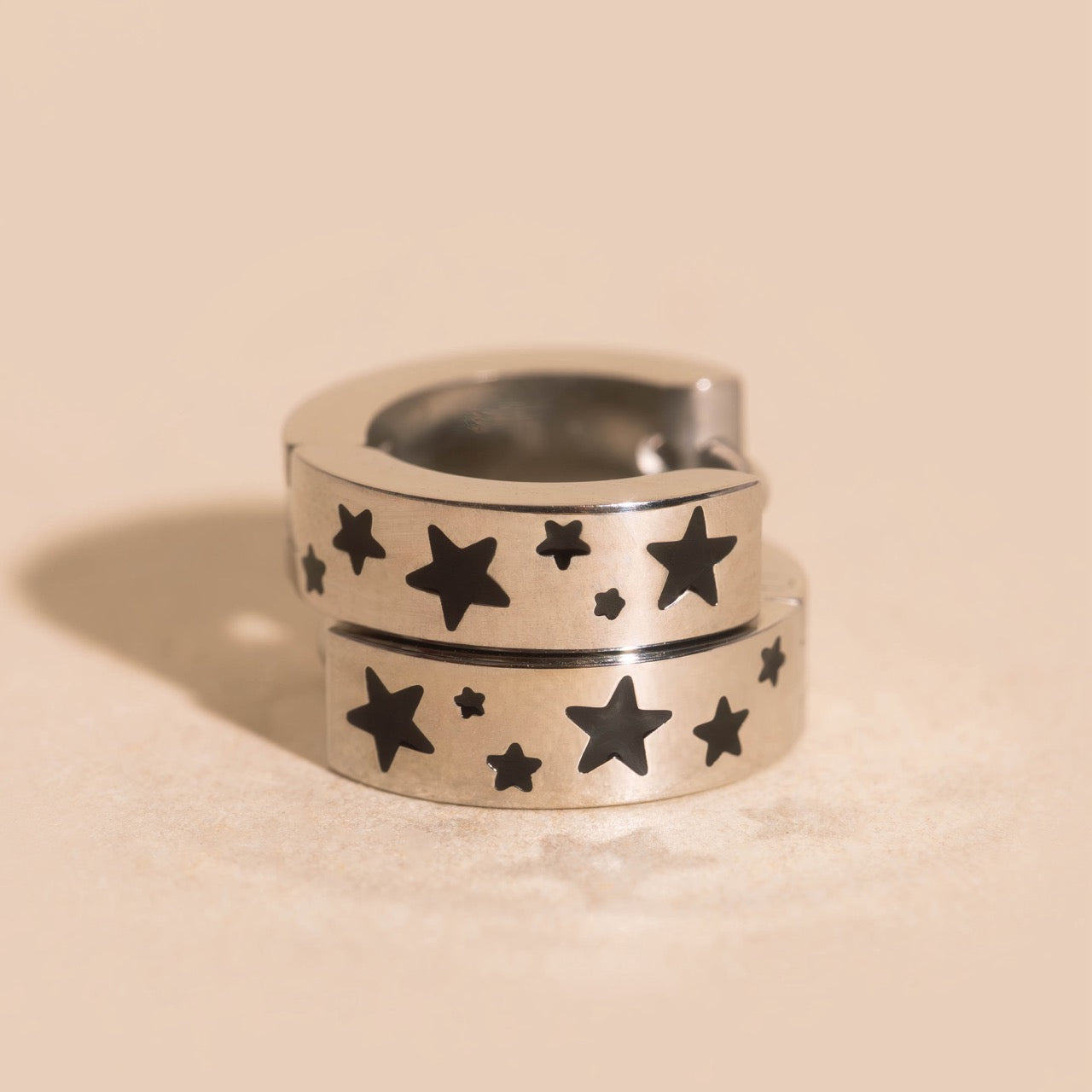 Star Chunky Huggie Hoop Earrings
