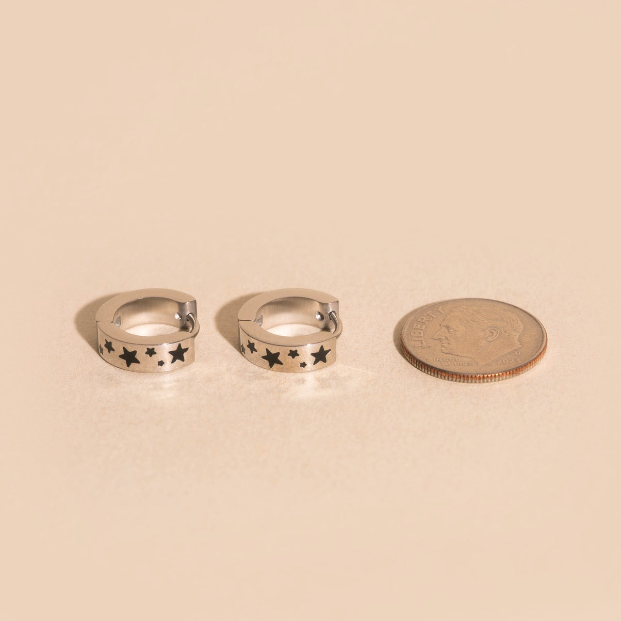 Star Chunky Huggie Hoop Earrings