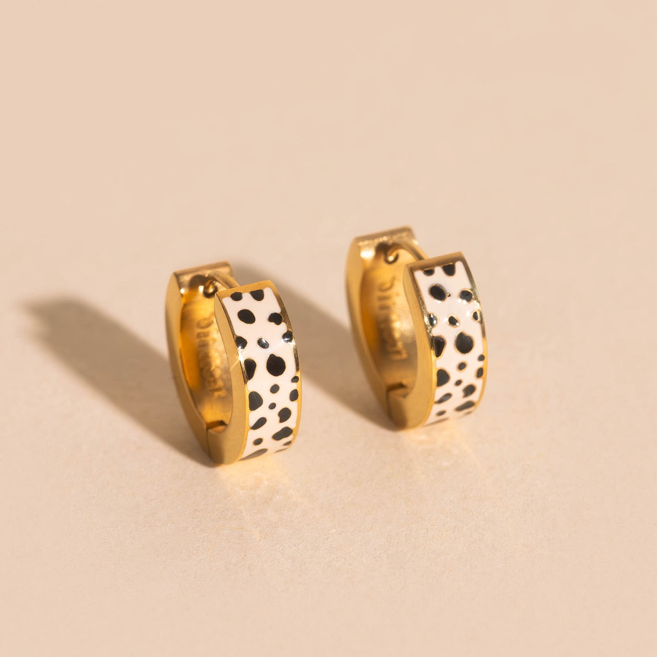 Leopard Chunky Huggie Hoop Earrings