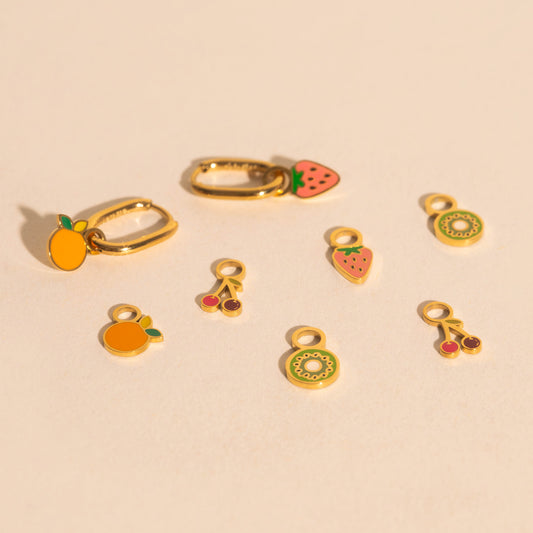 Mini Fruit Huggie Hoop Charms Stack Pack (5 items)
