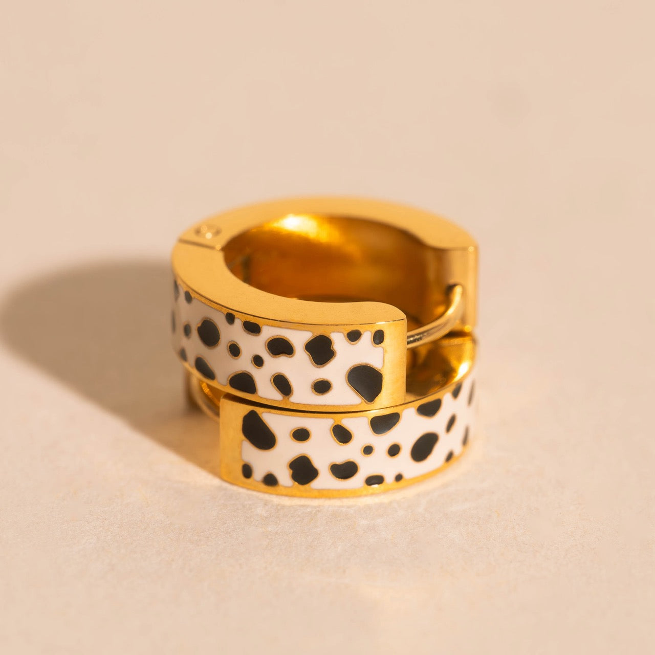 Leopard Chunky Huggie Hoop Earrings