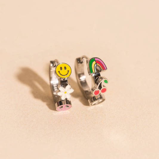 Groovy 3D Huggie Hoop Earrings