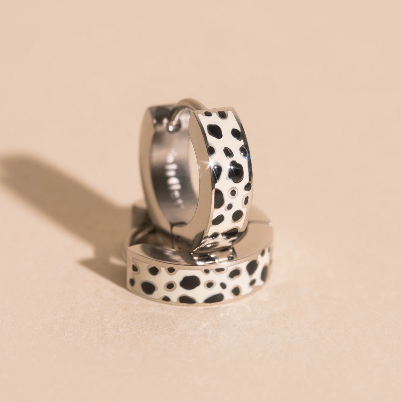 Leopard Chunky Huggie Hoop Earrings