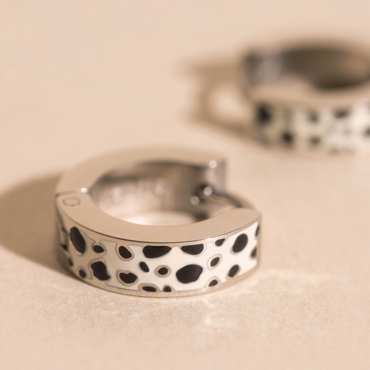 Leopard Chunky Huggie Hoop Earrings