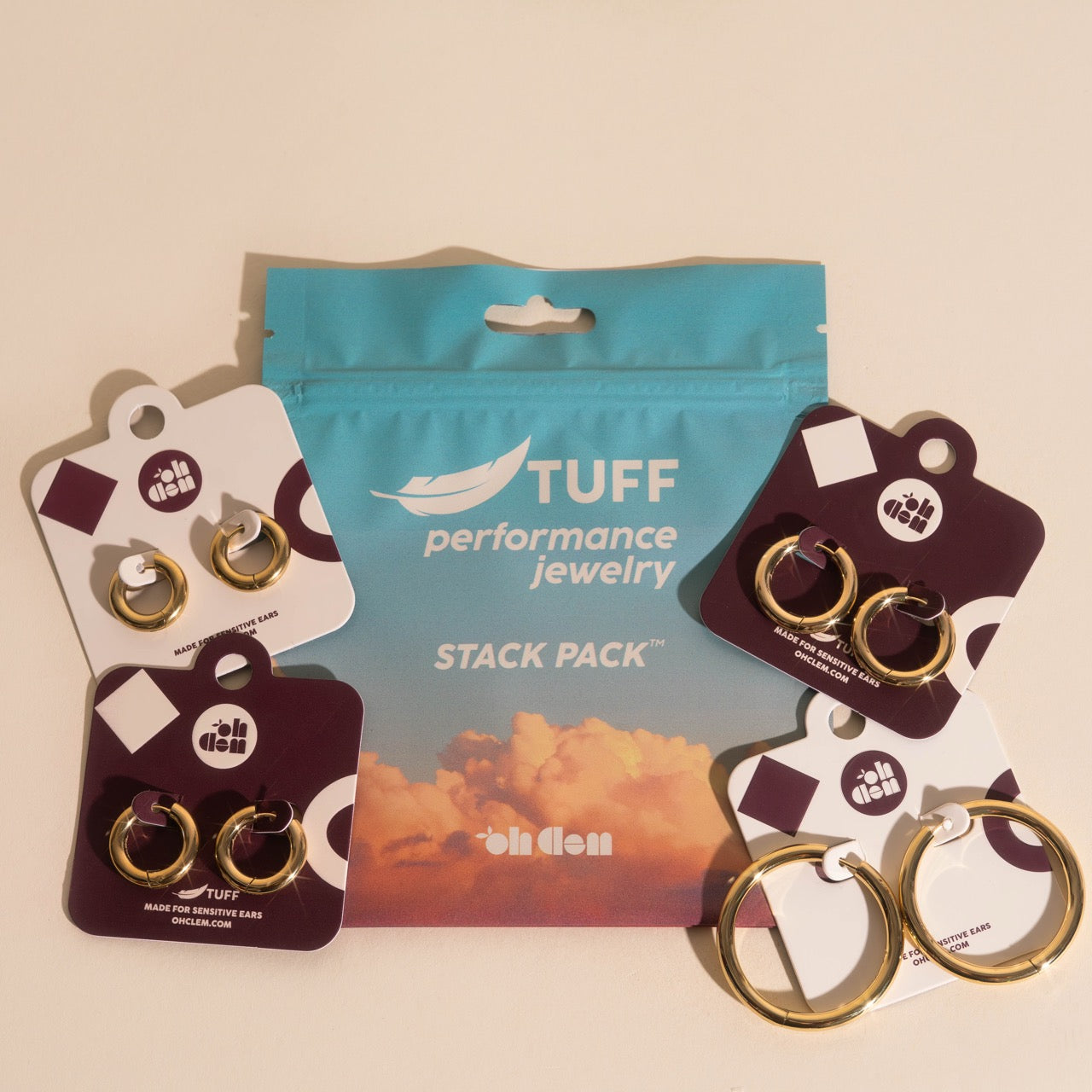 FeatherTUFF™ Noodle Hoop Earrings 4-pack