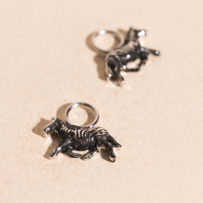 Zebra Huggie Hoop Charms