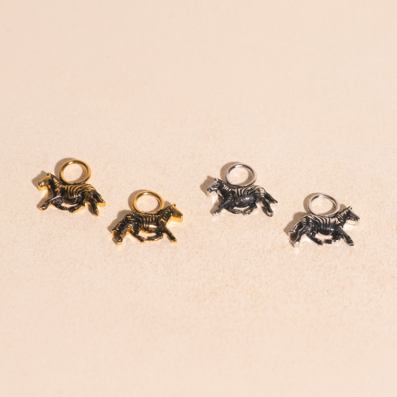 Zebra Huggie Hoop Charms