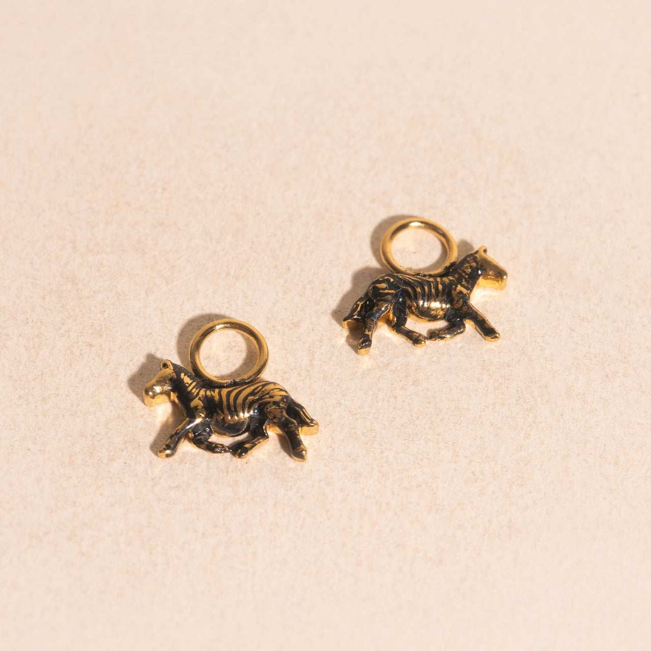 Zebra Huggie Hoop Charms