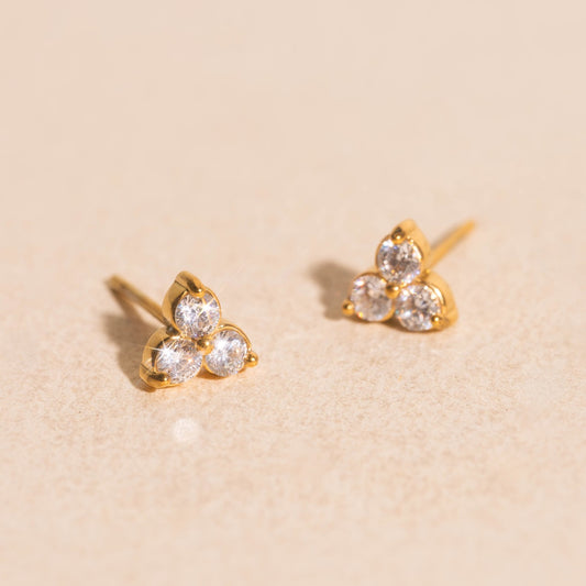 Crystal Trio Stud Earrings