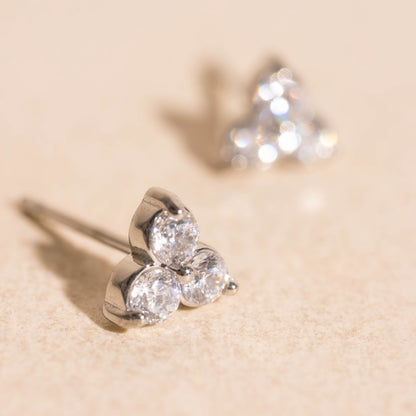 Crystal Trio Stud Earrings