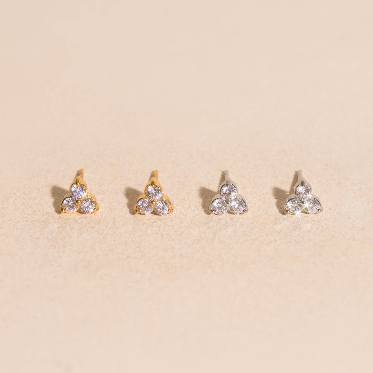 Crystal Trio Stud Earrings