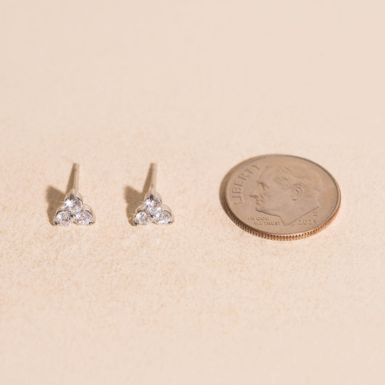 Crystal Trio Stud Earrings