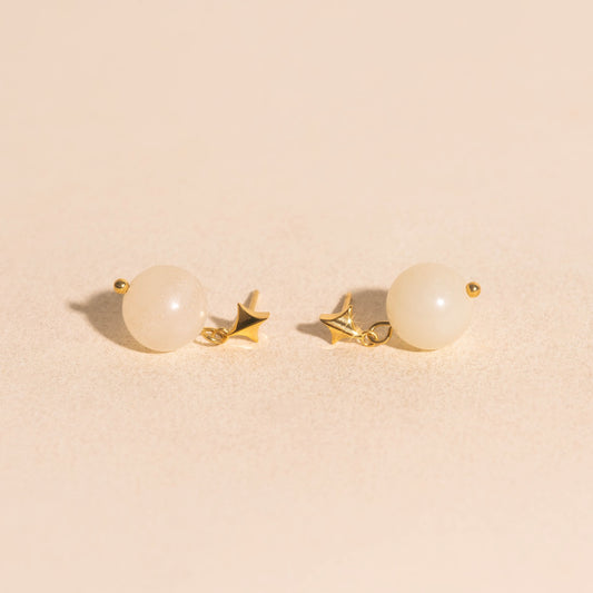 Star Stone Drop Stud Earrings