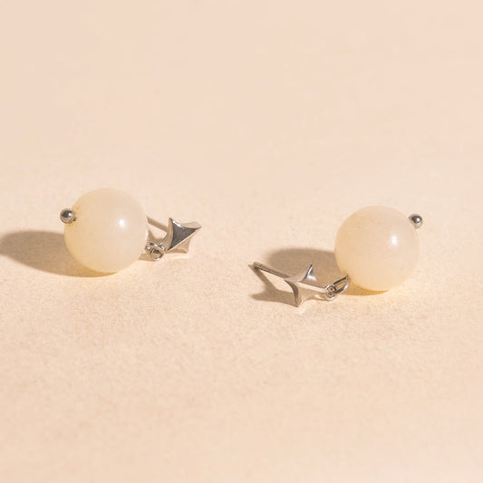 Star Stone Drop Stud Earrings