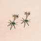 Emerald Star Drop Stud Earrings