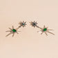 Emerald Star Drop Stud Earrings