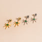 Emerald Star Drop Stud Earrings