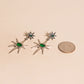 Emerald Star Drop Stud Earrings