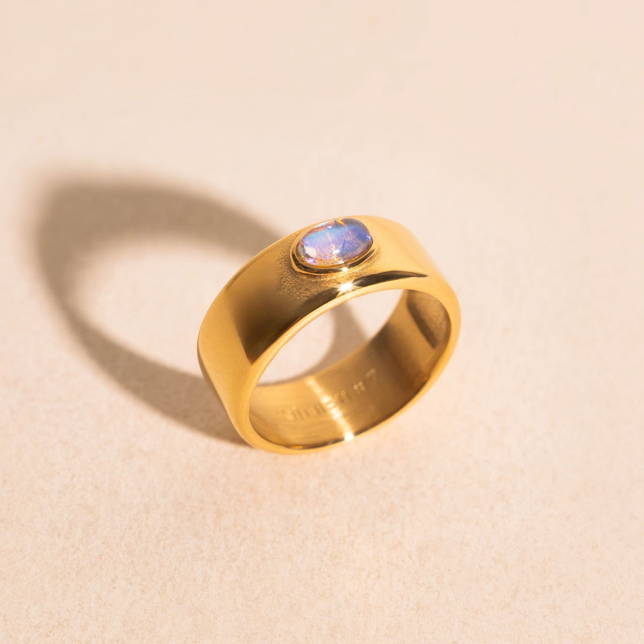 Rainbow Moonstone Ring