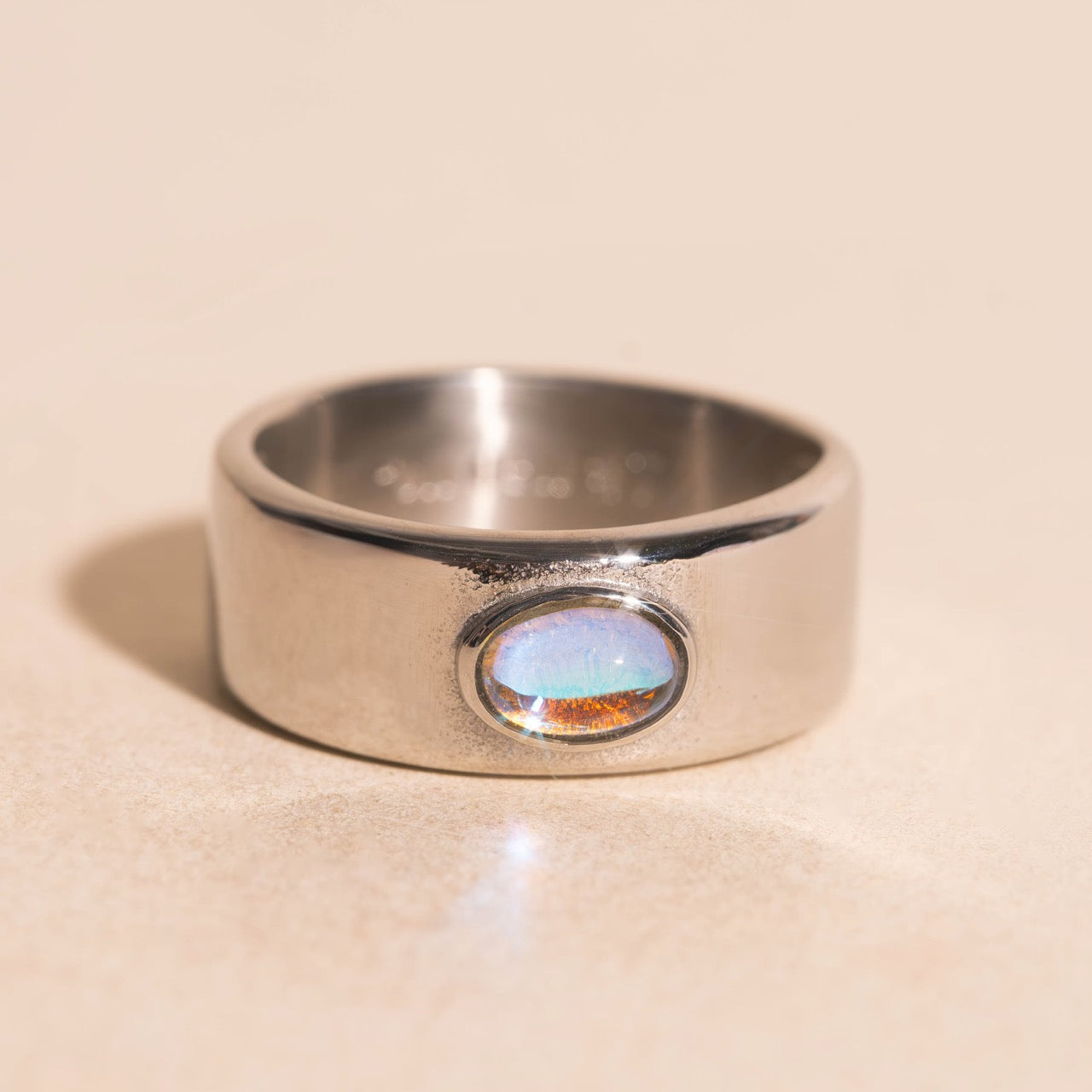Rainbow Moonstone Ring