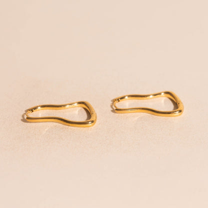 Cosmic Wave Rounded Huggie Hoop Earrings