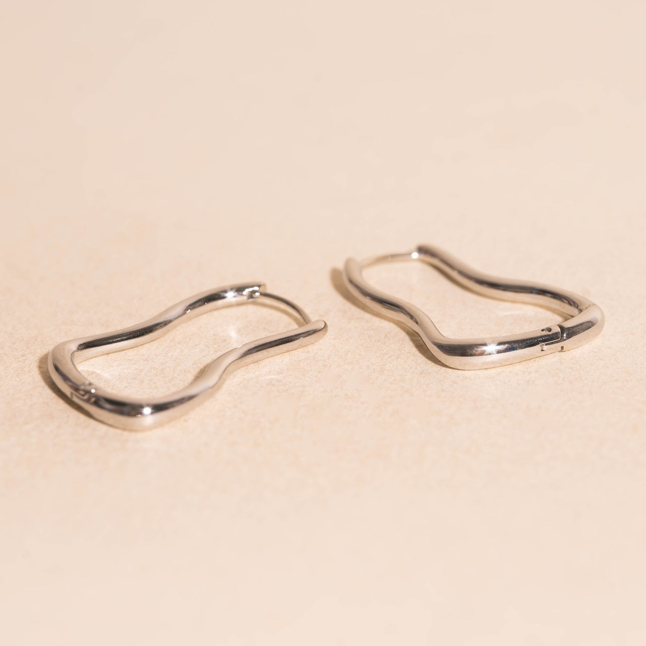Cosmic Wave Rounded Huggie Hoop Earrings