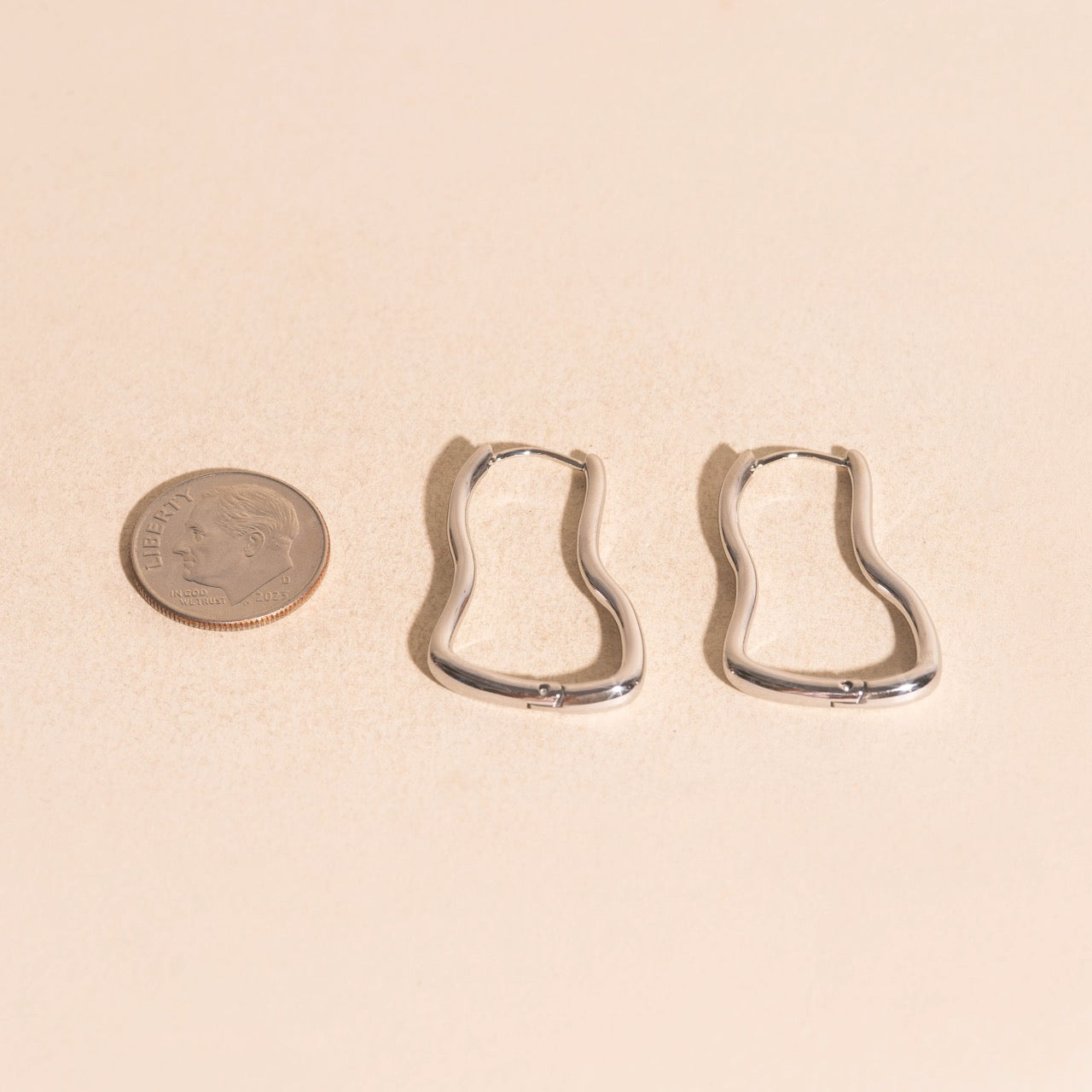 Cosmic Wave Rounded Huggie Hoop Earrings