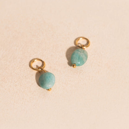 Blue Space Rock Huggie Hoop Charms