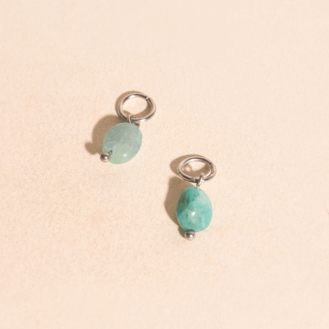 Blue Space Rock Huggie Hoop Charms