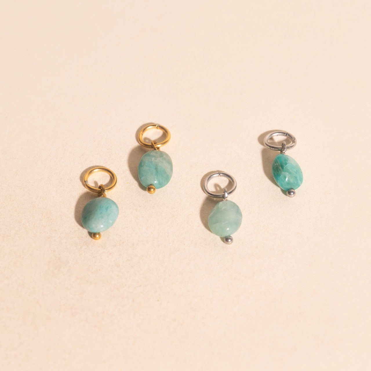 Blue Space Rock Huggie Hoop Charms
