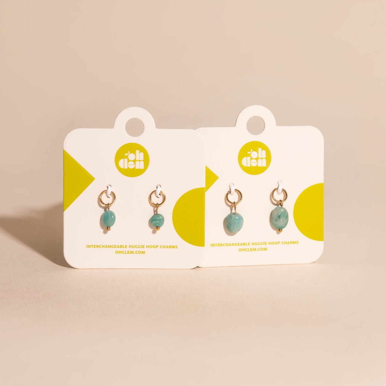 Blue Space Rock Huggie Hoop Charms