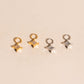 Moonstone Star Chunky Huggie Hoop Charms