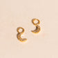 Crystal Moon Huggie Hoop Charms