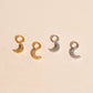 Crystal Moon Huggie Hoop Charms
