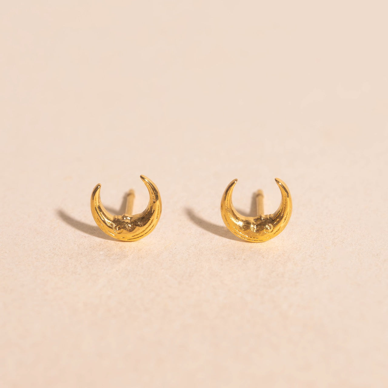 Friendly Moon Stud Earrings