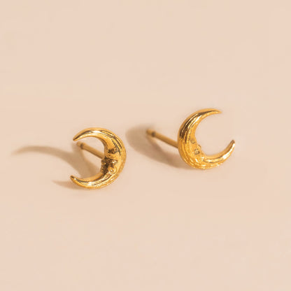 Friendly Moon Stud Earrings