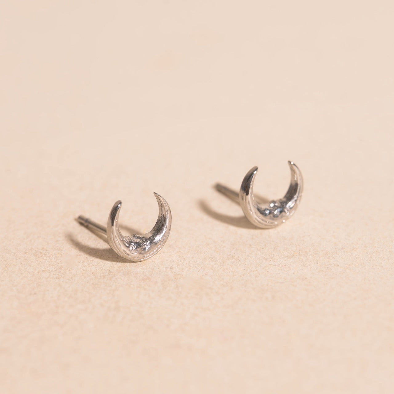 Friendly Moon Stud Earrings
