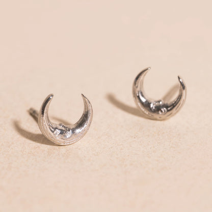 Friendly Moon Stud Earrings