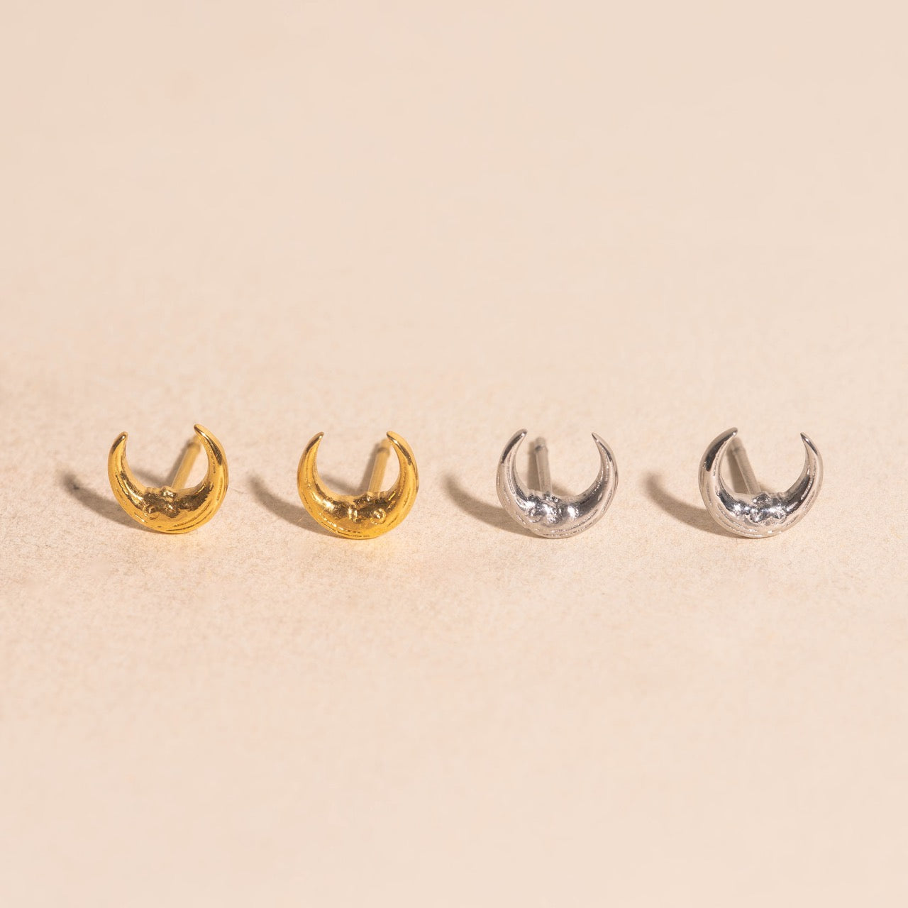 Friendly Moon Stud Earrings