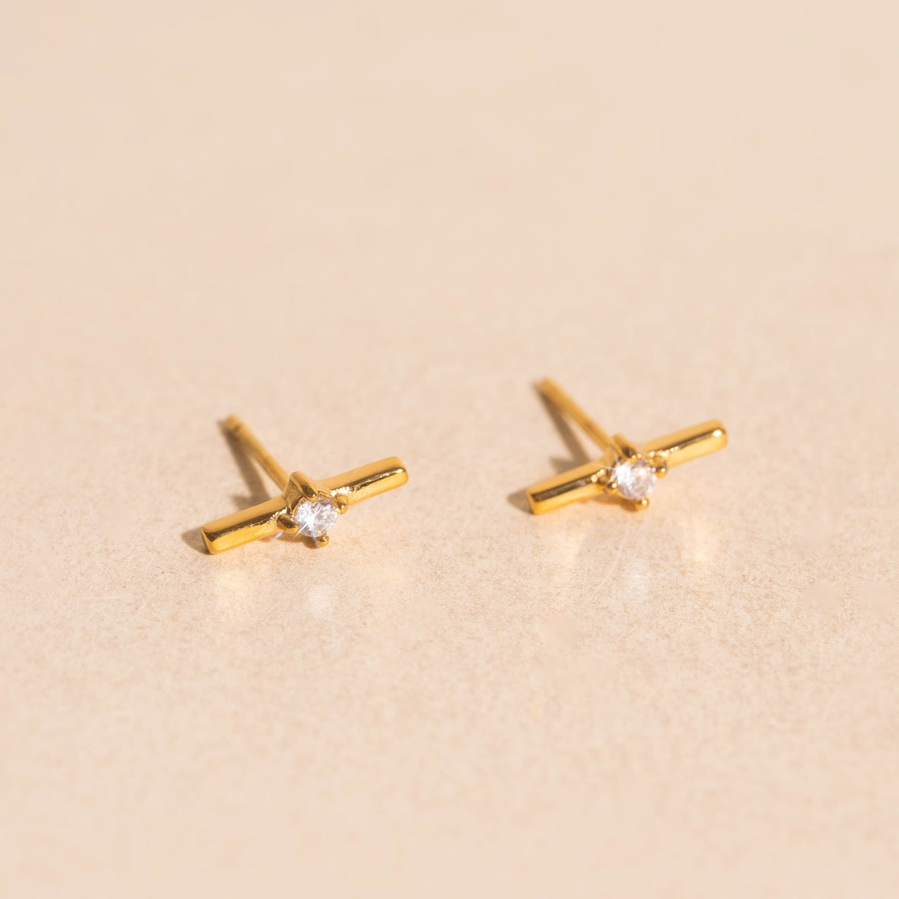Crystal Bar Stud Earrings